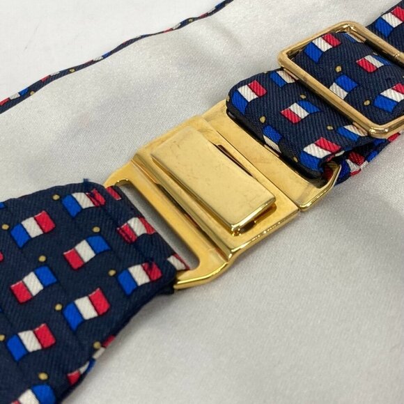 HERMES Accessories Cummer band belt silk blue - Picture 8 of 16